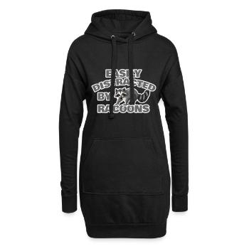 Waschbär Wald Bandit - Hoodie-Kleid - Schwarz - Vorne