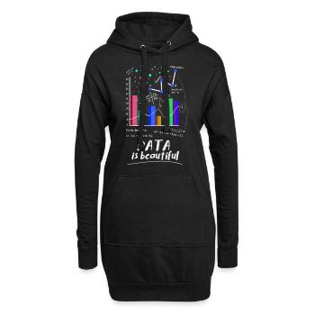 Daten Sind Wunderschön - Hoodie-Kleid - Schwarz - Vorne