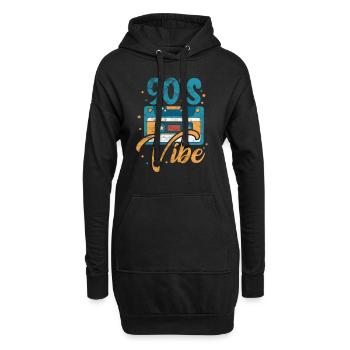 90er Jahre Neunziger 90s Kassette Retro Geschenk - Hoodie-Kleid - Schwarz - Vorne