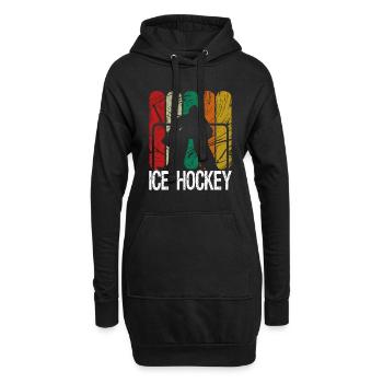 Eishockey Hockey Goalie Bodycheck Lustig Geschenk - Hoodie-Kleid - Schwarz - Vorne