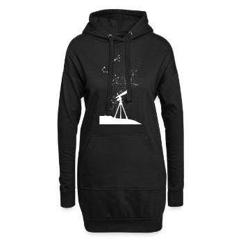 Télescope d'astronomie - Sweat-shirt à capuche long Femme - noir - Devant