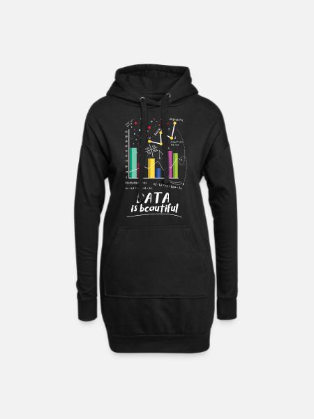 Daten Sind Wunderschön Statistiker - Hoodie-Kleid - Schwarz