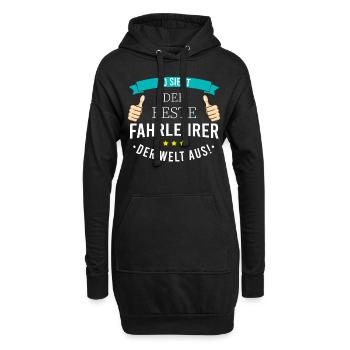 Lustige Fahrlehrer Fahrschullehrer Geschenk - Hoodie-Kleid - Schwarz - Vorne
