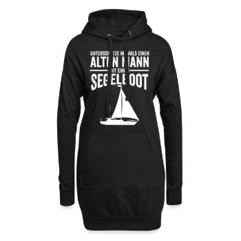 Segeln See - Hoodie-Kleid - Schwarz - Vorne