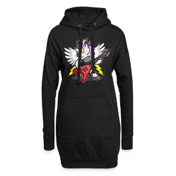 Motif de bande de hard rock licorne femmes hommes enfants - Sweat-shirt à capuche long Femme - noir - Devant