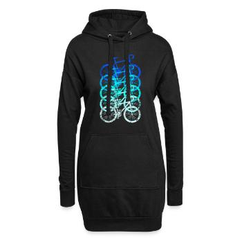 Fahrrad - Hoodie-Kleid - Schwarz - Vorne