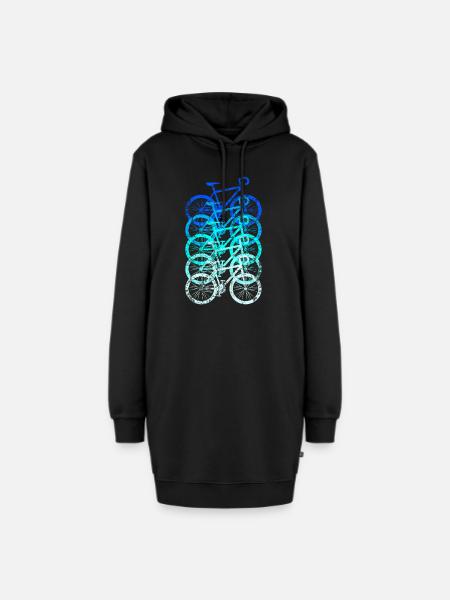 Fahrrad - Hoodie-Kleid - Schwarz