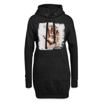 Léonard de Vinci - Sweat-shirt à capuche long Femme - noir - Devant
