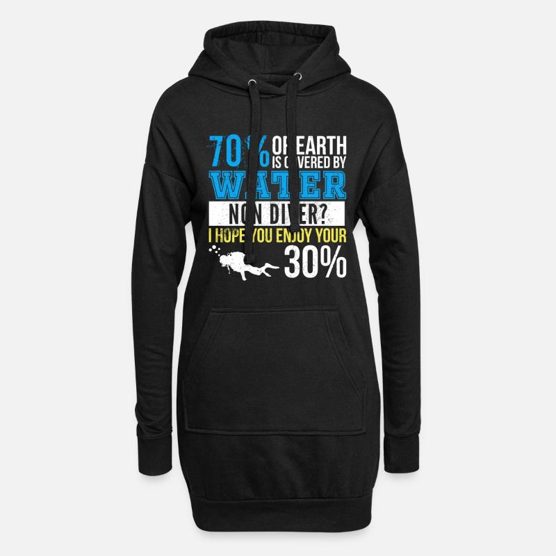 Diver Funny gift idea scuba diving - Hoodie Dress - black