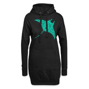 Manta - Sweat-shirt à capuche long Femme - noir - Devant