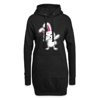 Dabbing Hase - Hoodie-Kleid - Schwarz - Vorne