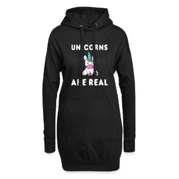 Licorne - les licornes sont réelles - Sweat-shirt à capuche long Femme - noir - Devant