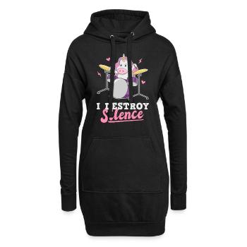 Batteur licorne batteur batteur - Sweat-shirt à capuche long Femme - noir - Devant