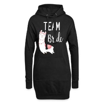 Team Bride Mariée Alpaca Lama Alpaka JGA Fête - Sweat-shirt à capuche long Femme - noir - Devant