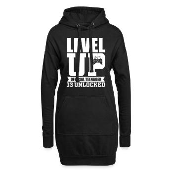 Adolescent de 13e anniversaire, cadeau de jeu de niveau supérieur - Sweat-shirt à capuche long Femme - noir - Devant