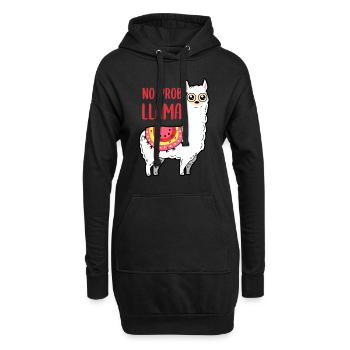 Lama - No Prob Llama - Sweat-shirt à capuche long Femme - noir - Devant