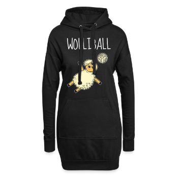 Wolliball Schaf Wortspiel Volleyball - Hoodie-Kleid - Schwarz - Vorne