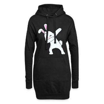 Dabbing Hase - Hoodie-Kleid - Schwarz - Vorne