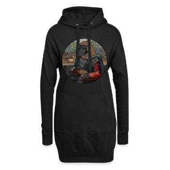 Ornithorynque drôle Mona Lisa Duckface cadeau - Sweat-shirt à capuche long Femme - noir - Devant