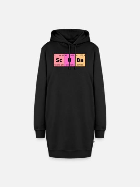 Taucher tauchen - Hoodie-Kleid - Schwarz