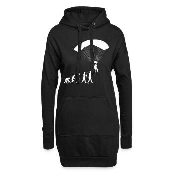 Gleitschirmfliegen Evolution Fallschirm Luftsport - Hoodie-Kleid - Schwarz - Vorne