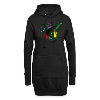 Oiseau - Sweat-shirt à capuche long Femme - noir - Devant