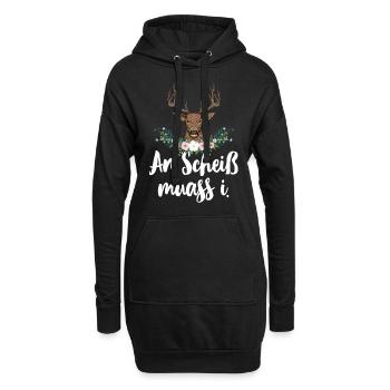 An Scheiß muass i Bayrisch Mundart Dialekt Damen - Hoodie-Kleid - Schwarz - Vorne