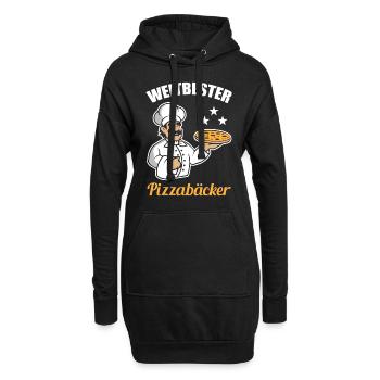 Weltbester Pizzabäcker - Hoodie-Kleid - Schwarz - Vorne