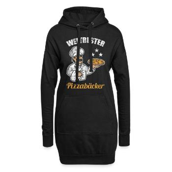 Weltbester Pizzabäcker Geschenkidee - Hoodie-Kleid - Schwarz - Vorne