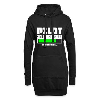 Aviateur pilote - Sweat-shirt à capuche long Femme - noir - Devant