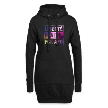 Liberté Égalité FCK AFD Shirt - Hoodie-Kleid - Schwarz - Vorne
