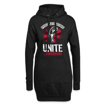 Procrastinators unite tomorrow - Hoodie-Kleid - Schwarz - Vorne