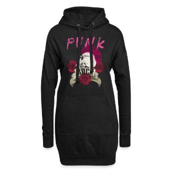 Musique punk punk rocker crâne punk punk - Sweat-shirt à capuche long Femme - noir - Devant