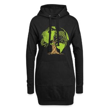 Earth Day Planet - Hoodie-Kleid - Schwarz - Vorne
