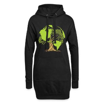Protection de l'environnement pour le Jour de la Terre - Sweat-shirt à capuche long Femme - noir - Devant