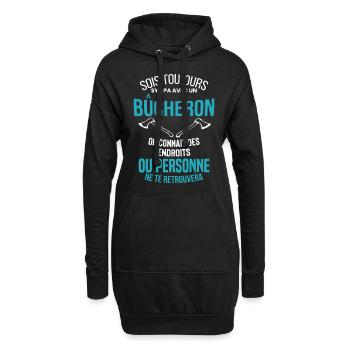 Bucheron Shirt • la hache • Veste Bucheron - Sweat-shirt à capuche long Femme - noir - Devant