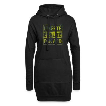 Liberté Égalité FCK AFD Shirt - Hoodie-Kleid - Schwarz - Vorne