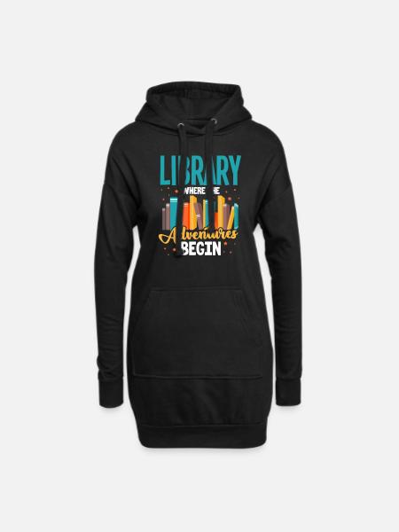 Library - Hoodie Dress - black