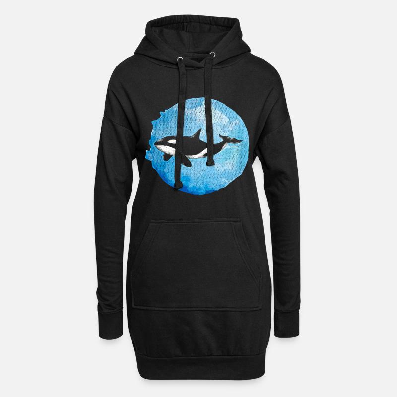 Orca - Hoodie-Kleid - Schwarz