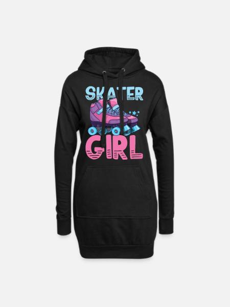 Rollschuhe Rollschuh Fahren - Hoodie-Kleid - Schwarz
