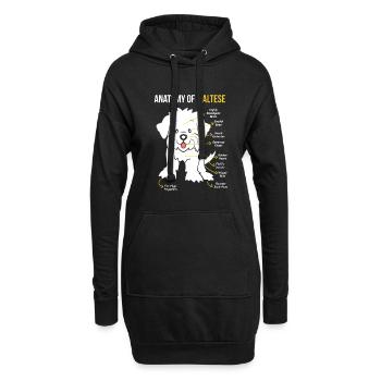 Malteser - Hoodie-Kleid - Schwarz - Vorne