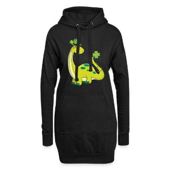 Doux dinosaures St Patricks Jour Dino enfants - Sweat-shirt à capuche long Femme - noir - Devant