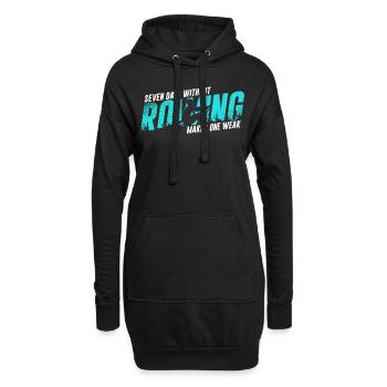 Aviron jeu de mots - Sweat-shirt à capuche long Femme - noir - Devant