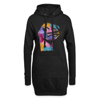 Autruche - Sweat-shirt à capuche long Femme - noir - Devant