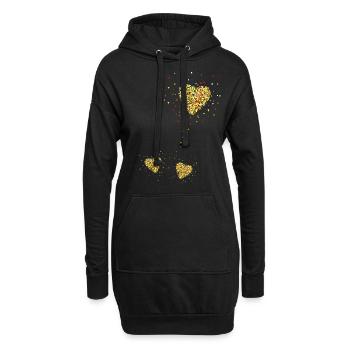 Maman jumelle, maman, jumeaux, coeur - Sweat-shirt à capuche long Femme - noir - Devant