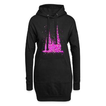 Kölner Dom - Hoodie-Kleid - Schwarz - Vorne