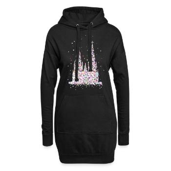 Kölner Dom - Hoodie-Kleid - Schwarz - Vorne
