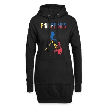 République des Philippines Pays Asie du sud-est - Sweat-shirt à capuche long Femme - noir - Devant