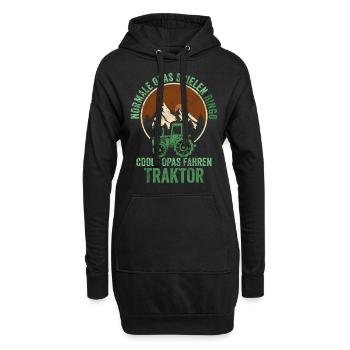 Traktor Opa Landwirt Bauer - Hoodie-Kleid - Schwarz - Vorne