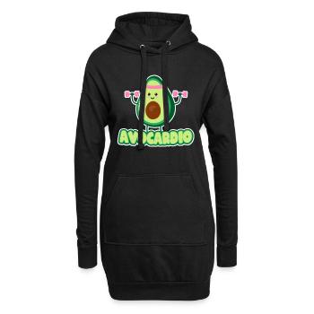Avocado Avocardio Frucht Veganer Vegetarier Cardio - Hoodie-Kleid - Schwarz - Vorne